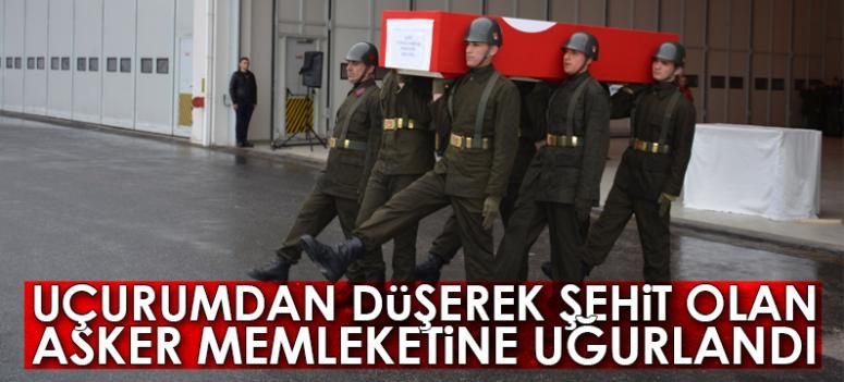 Uçurumdan düşerek şehit olan asker memleketine uğurlandı