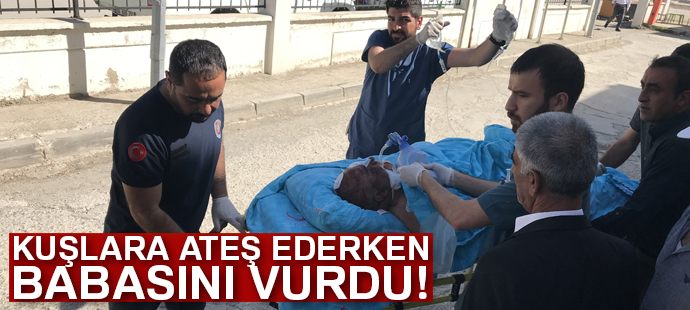 Kuşlara ateş ederken babasını vurdu