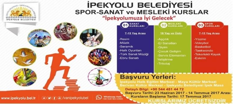 İpekyolu Belediyesinden spor, sanat ve meslek kursları