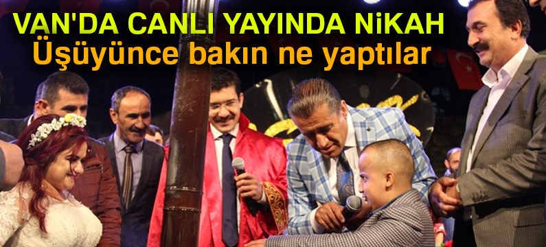 Üşüyen çiftlerin nikahı canlı yayında yakılan sobanın yanında kıyıldı