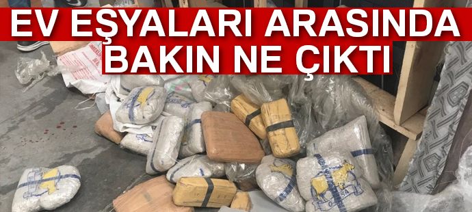 Ev eşyalarının arasında 384 kilo eroin ele geçirildi