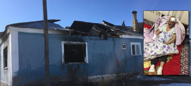 Kıbrıs gazisinin evi çıkan yangında kullanılamaz hale geldi