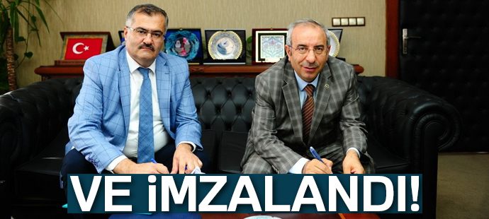 Rektör Battal ve Müdür Tekve arasında işbirliği protokolü imzalandı