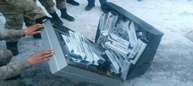 Televizyon içinde kaçak sigara ele geçirildi
