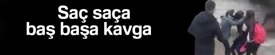 Liseli kızlar okul çıkışı saç saça, baş başa kavga etti