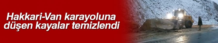 Hakkari-Van karayoluna düşen kayalar temizlendi