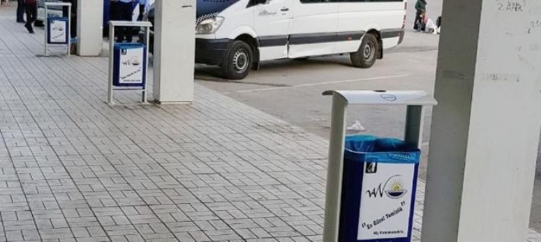 Şehir merkezine 350 adet çöp kovası