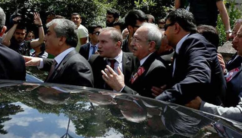 CHP Lideri Kılıçdaroğlu zırhlı araçla çatışma bölgesinden çıkartıldı
