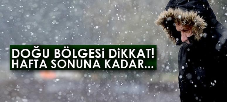 Doğu bölgesinde hafta sonuna kadar kar bekleniliyor
