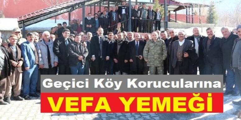 Emekli olan geçici köy korucularına veda yemeği