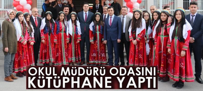 Okul müdürü odasını kütüphane yaptı