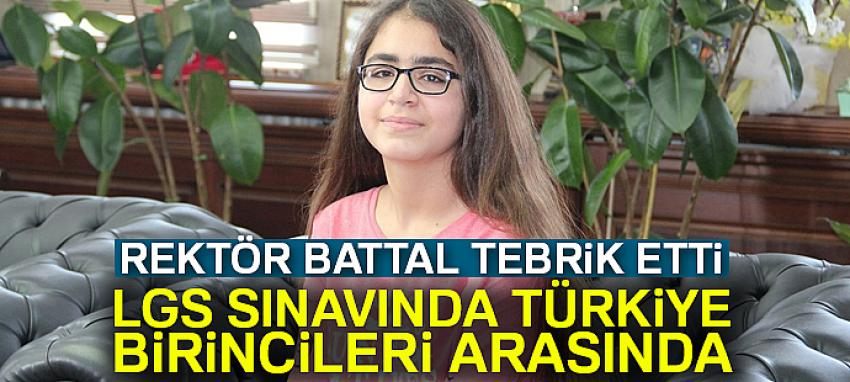 Rektör Battal, LGS birincisini tebrik etti