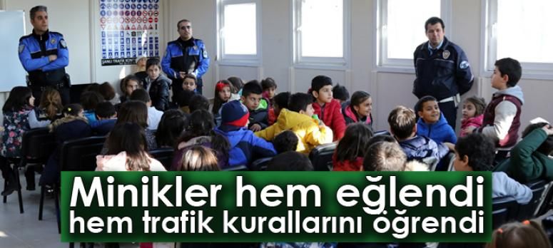 Minikler hem eğlendi hem trafik kurallarını öğrendi