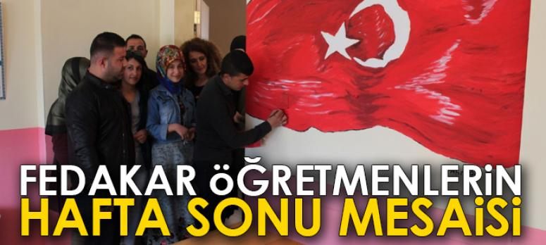 Fedakar öğretmenlerin hafta sonu mesaisi