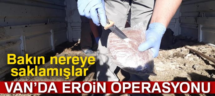 Hayvan yüklü kamyonette 7 kilo 715 gram eroin ele geçirildi