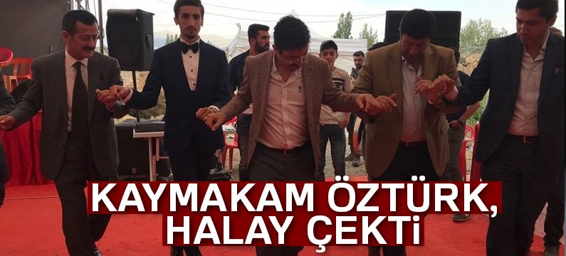 Kaymakam Öztürk, genç çiftin düğününe katılarak halay çekti
