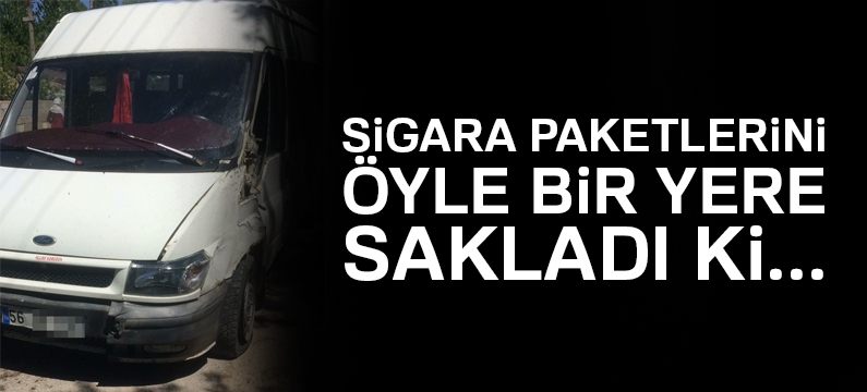 Minibüsün tavanında 6 bin 500 paket kaçak sigara çıktı
