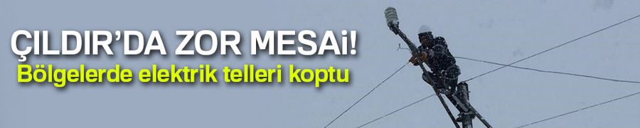 Çıldır Aras Edaş ekiplerinin kar mesaisi
