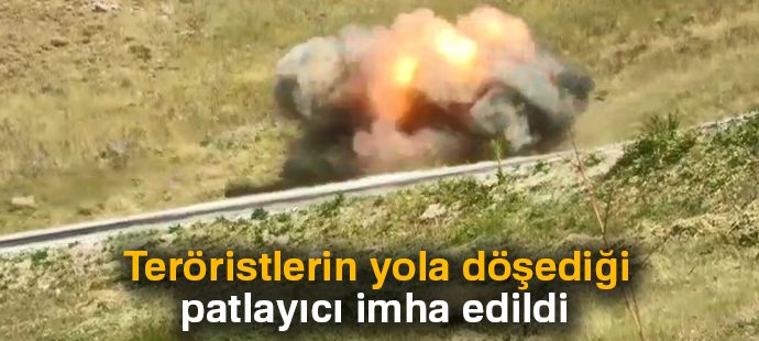 Gürpınar kırsalında yola tuzaklanmış el yapımı patlayıcı imha edildi