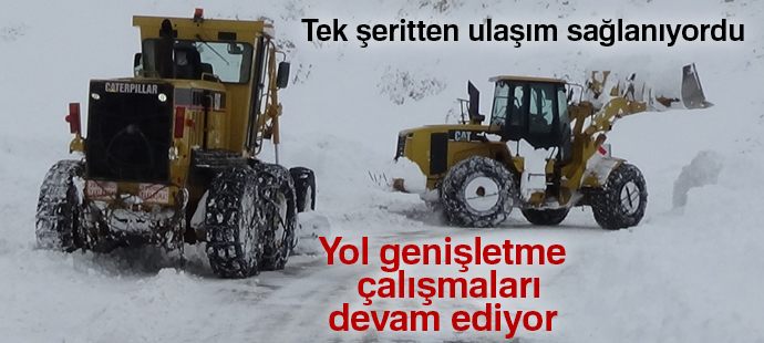 Van- Bahçesaray yolunda yol genişletme çalışmaları