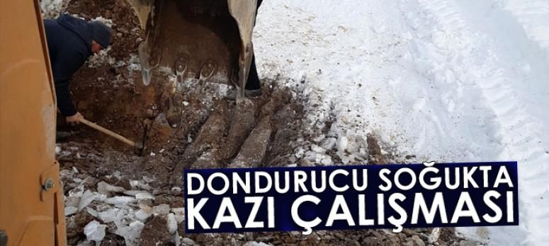 Dondurucu soğukta kazı çalışması