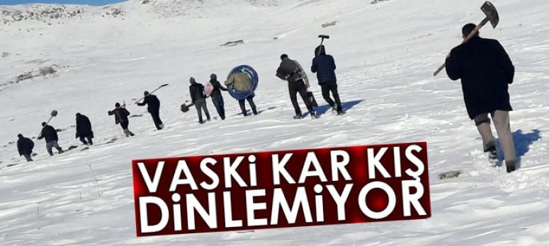 Karlı dağları aştılar, arızaya ulaştılar